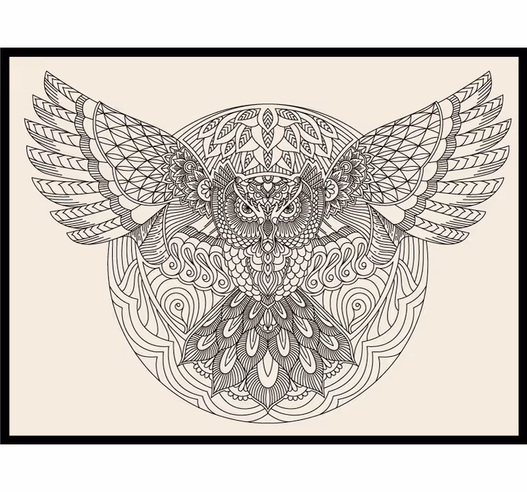 Blind bedroom black owl with spread wings - TenStickers