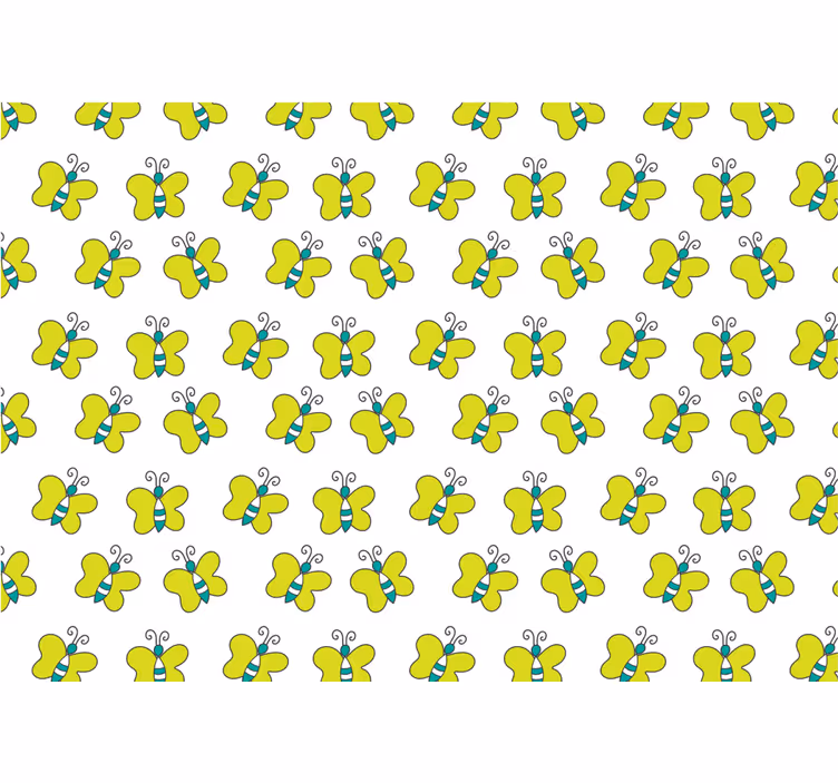 Blind bedroom white and green striped butterfly - TenStickers