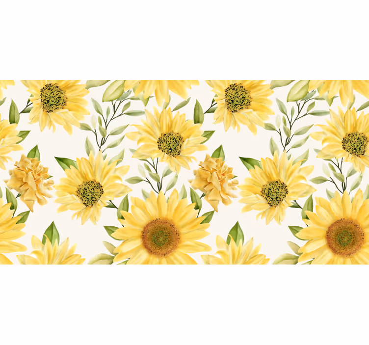 Blind bedroom sunflower on white background - TenStickers