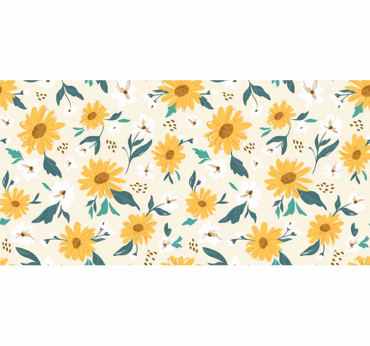 Blind bedroom vintage sunflowers and daisies - TenStickers