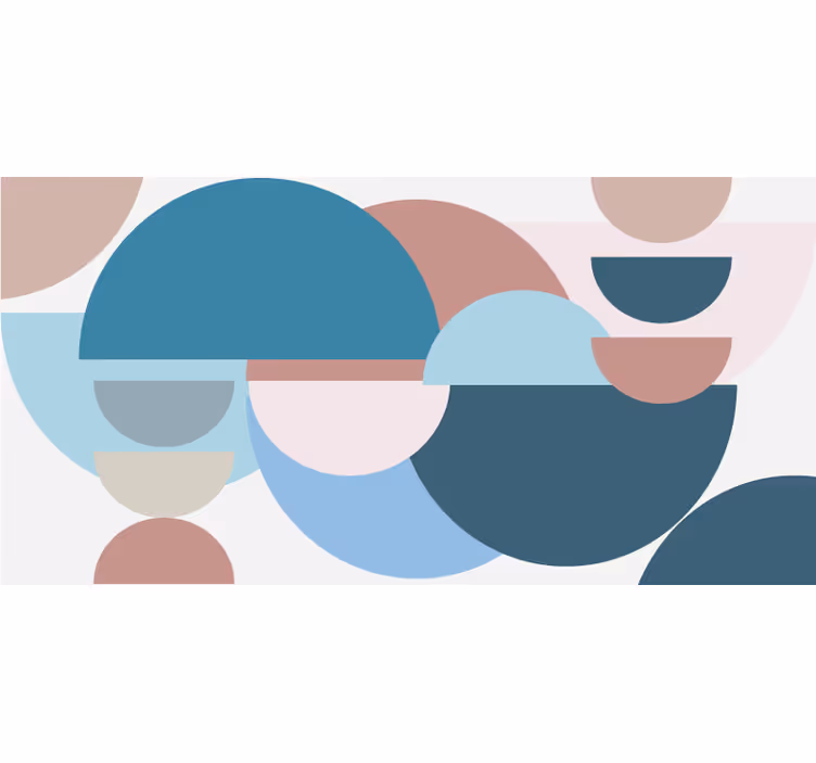 Blind bedroom in calm blue nordic circles - TenStickers