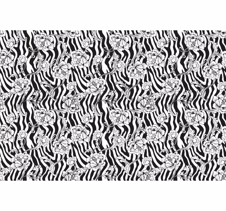 Blind bedroom zebra and floral design - TenStickers