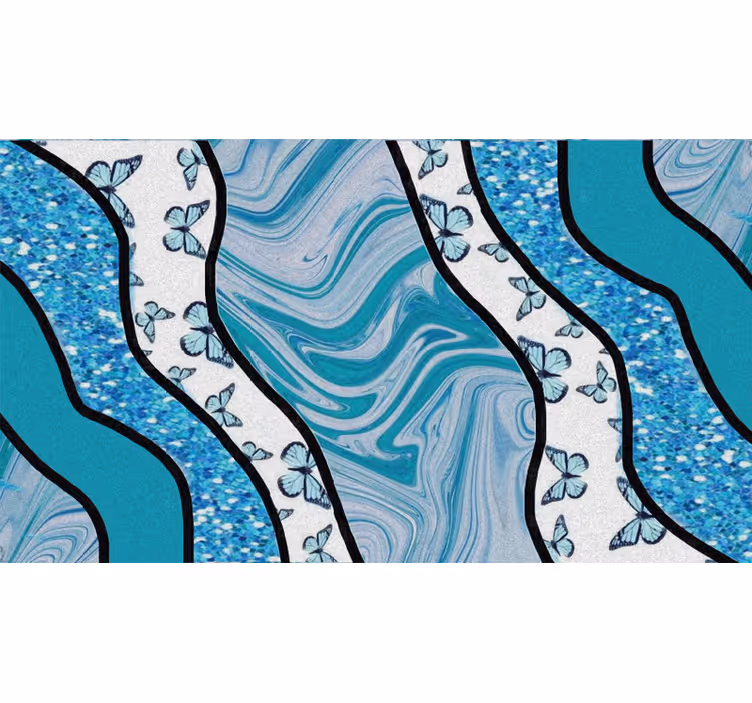 Blind bedroom blue textured stripes - TenStickers