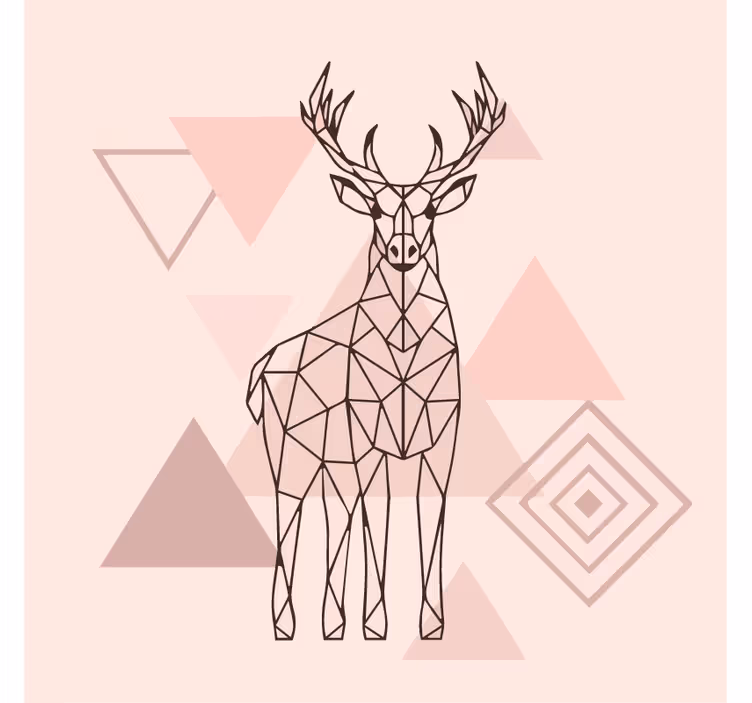 Blind bedroom nordic polygonal reindeer - TenStickers
