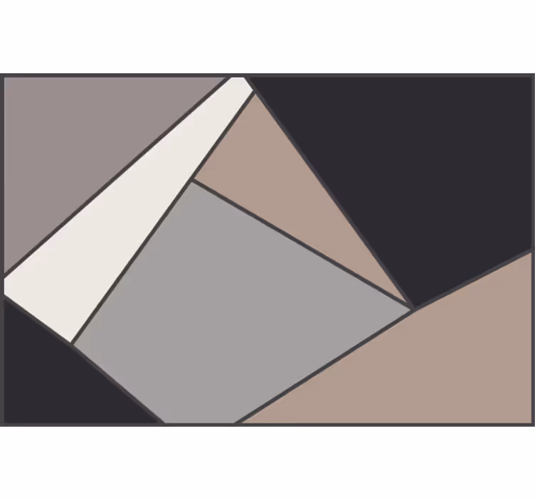 Blind bedroom vinyl rug with beige geometric shapes - TenStickers