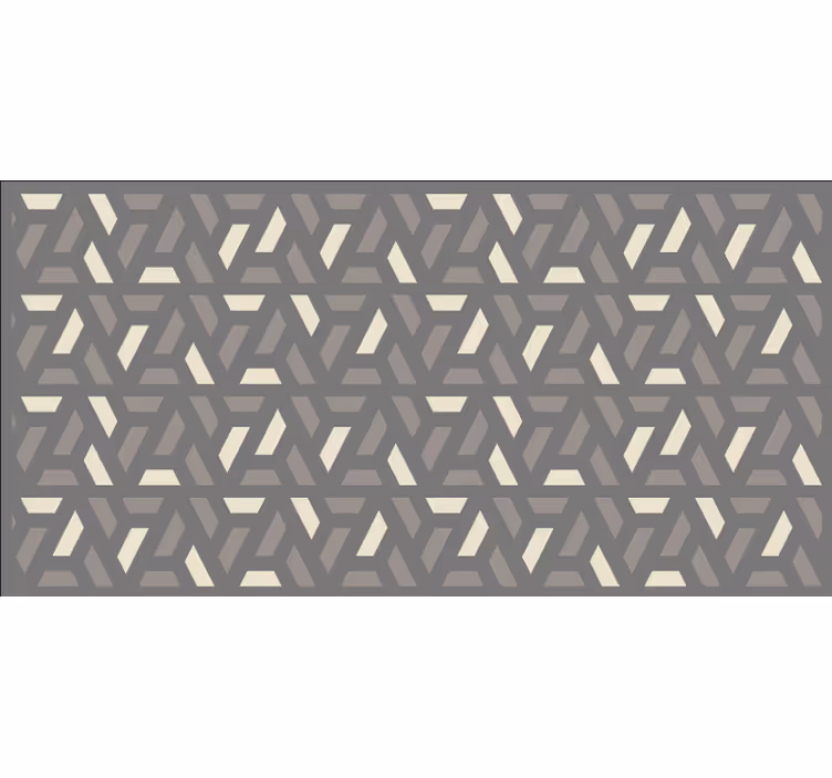 Blind bedroom with geometric gray triangle pattern - TenStickers