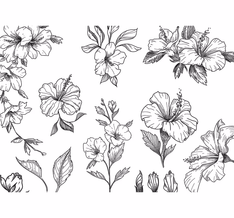 Blind bedroom floral design - TenStickers