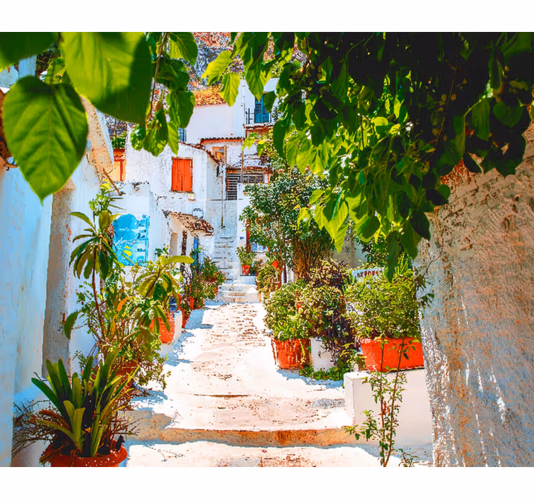 Blind bedroom in a beautiful mediterranean street - TenStickers