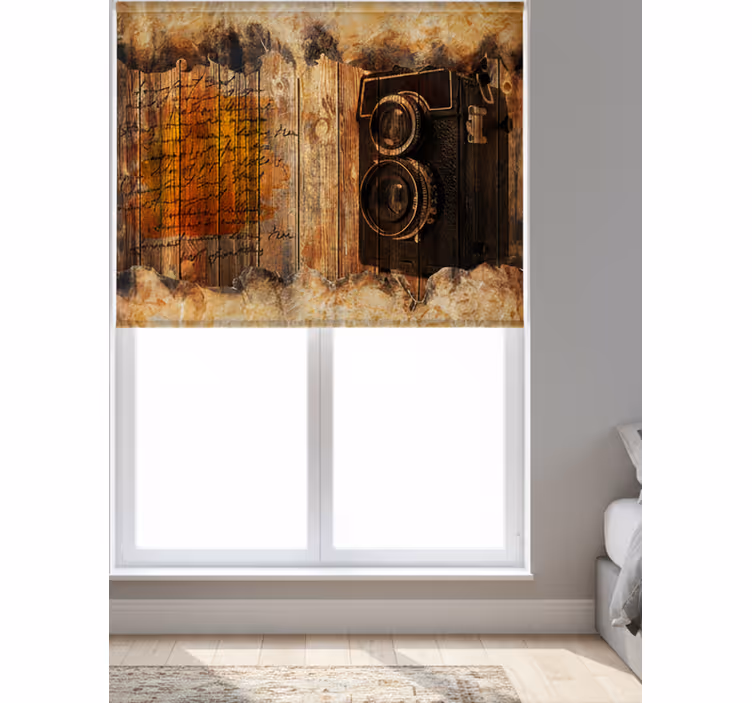 Blind bedroom industrial gear bar design - TenStickers