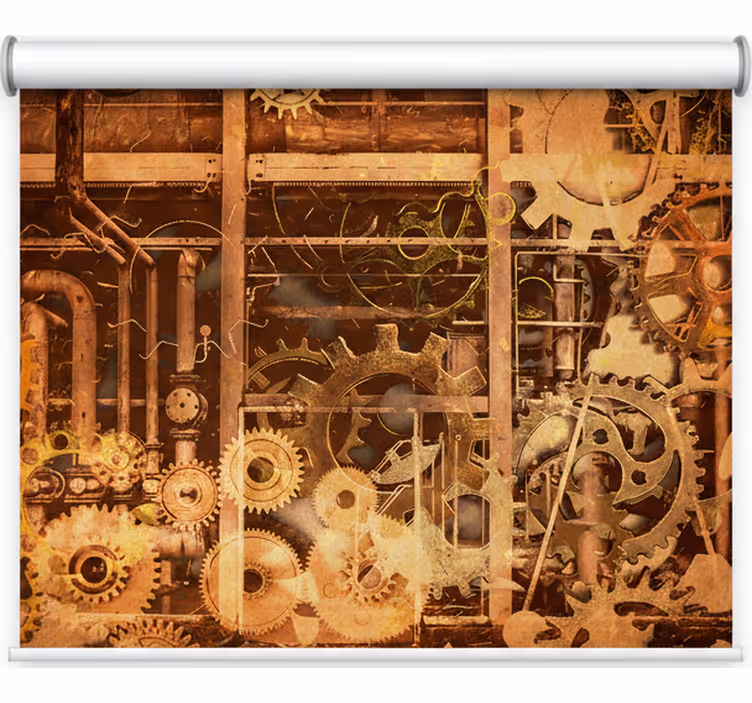 Blind bedroom retro 3d industrial pipe gold - TenStickers