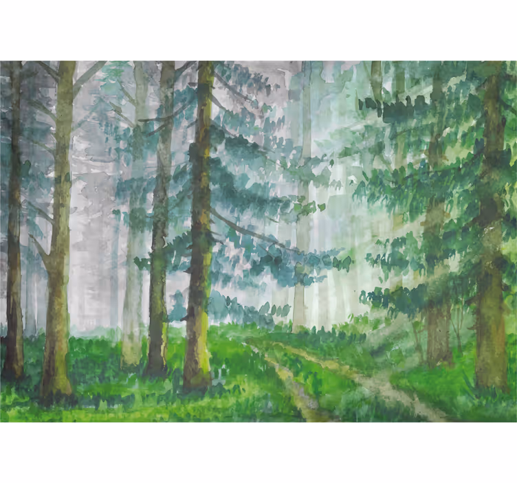 Blind bedroom inspired by scandinavian pine forest - TenStickers