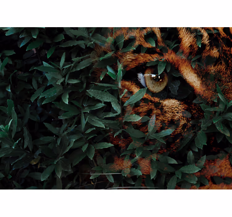 Blind bedroom green leaves tiger - TenStickers