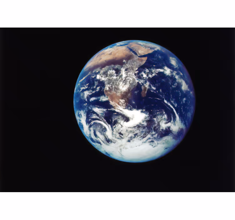 Blind bedroom with outer space view of earth - TenStickers