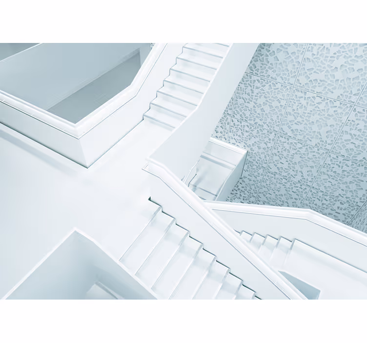 White window blind step wall 3d design - TenStickers