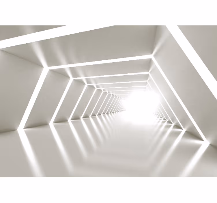 White window blind in a white geometric cave - TenStickers