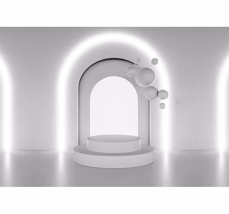 White window blind 3d illusion space white orb - TenStickers