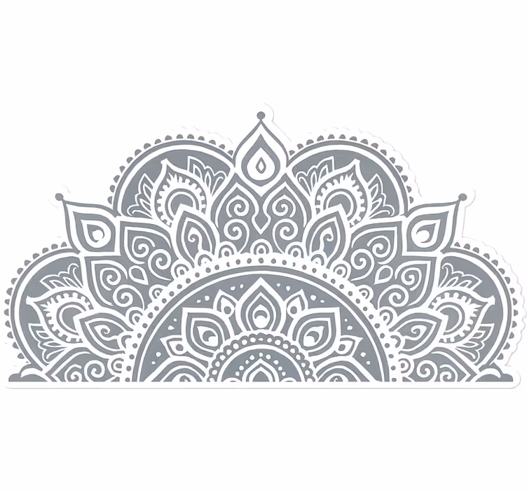 White window blind with half mandala design - TenStickers