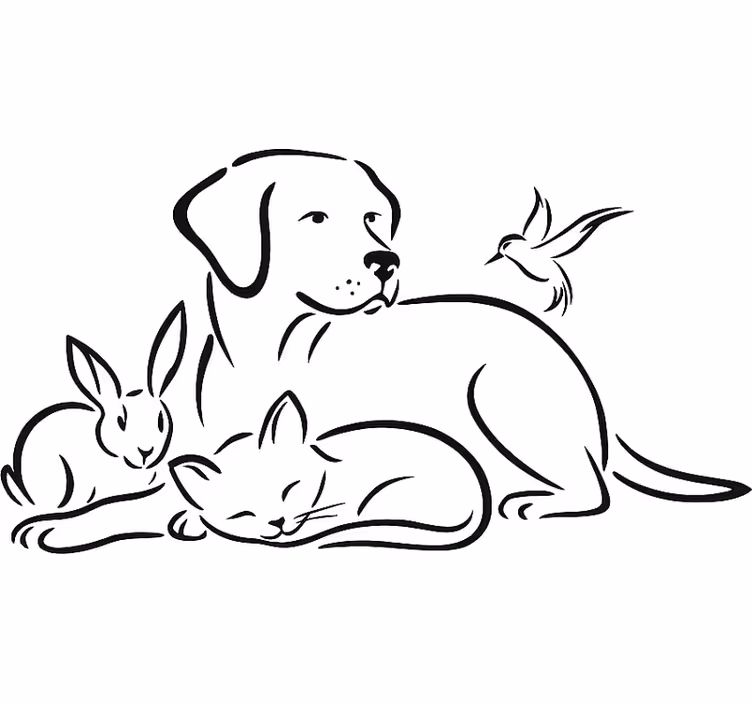 White window blind pets wall sticker - TenStickers