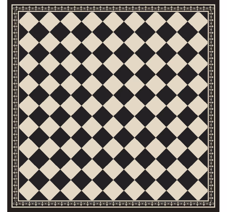 Living room blind black checkerboard design - TenStickers