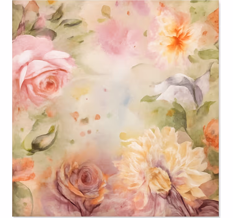 Pink floral roses living room blind - TenStickers