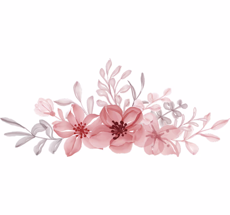 Blind bedroom with pink floral design - TenStickers