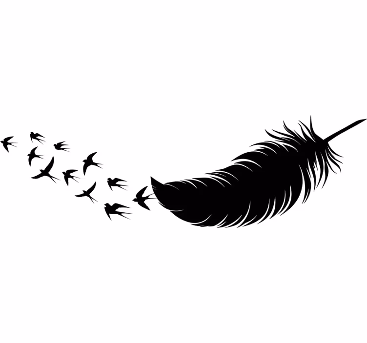 Blind bedroom feather and bird design - TenStickers