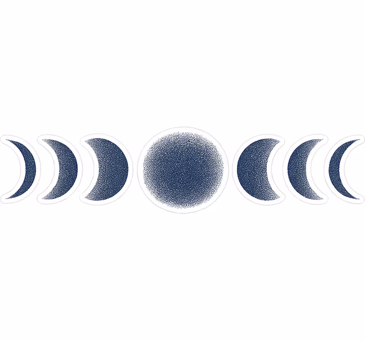 Blind bedroom abstract moon phases in dark blue - TenStickers