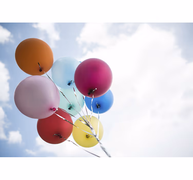Blind children colorful balloons in the sky - TenStickers