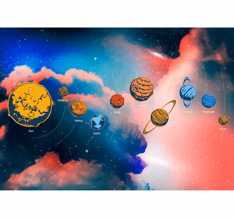 Blind children solar system with planets names - TenStickers