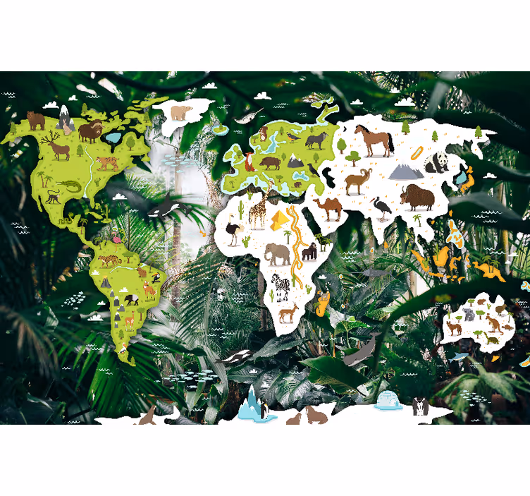 Blind children safari worldmap - TenStickers