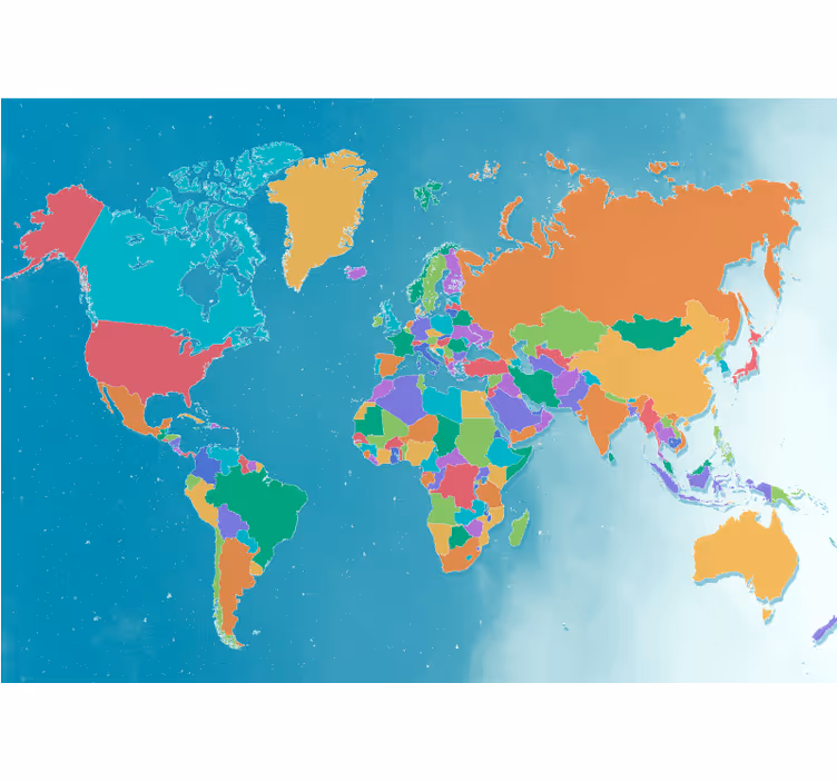 Blind children colorful political world map - TenStickers
