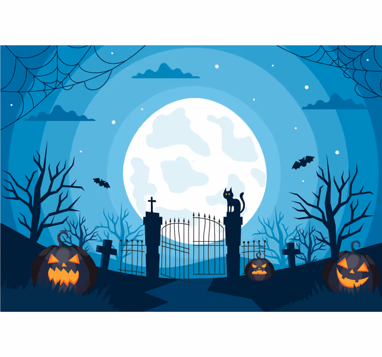 Blind children graveyard at night - TenStickers