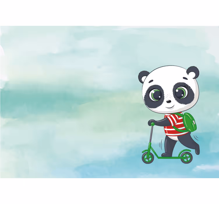 Blind children panda italian t-shirt - TenStickers