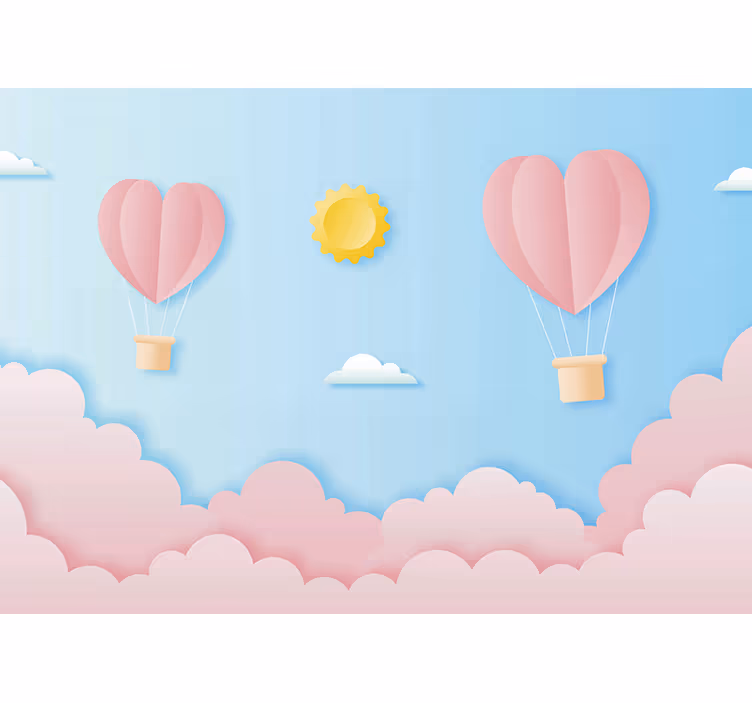 Blind children paper cut hot air balloon design - TenStickers