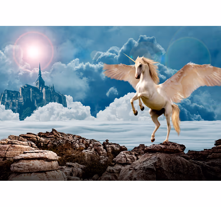 Blind children fearless unicorn in the fog - TenStickers