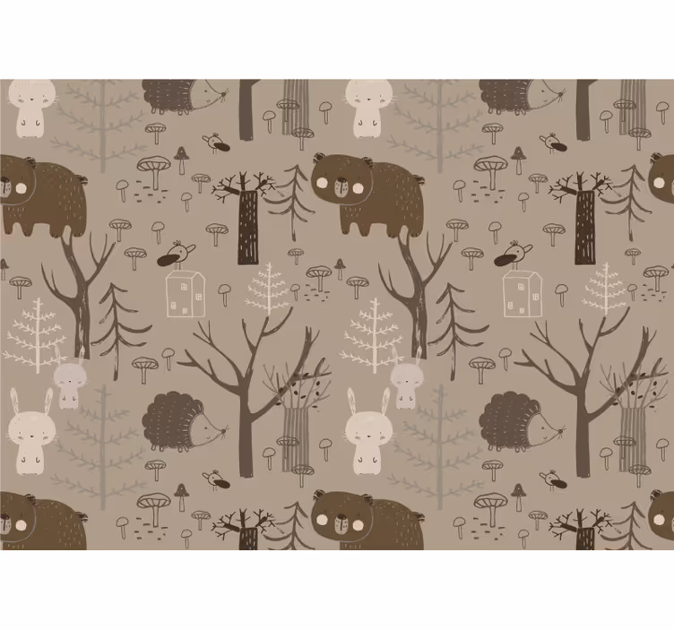 Blind children scandinavian style forest animals - TenStickers