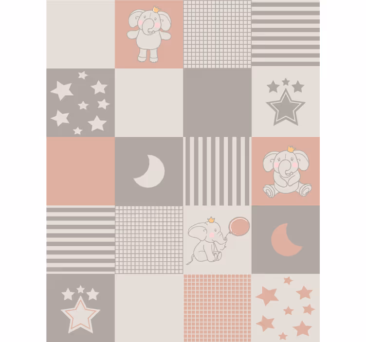 Blind children elephant motifs with nordic tiles - TenStickers