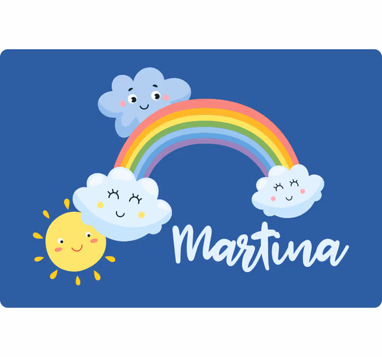 Blind children clouds and rainbow with name - TenStickers