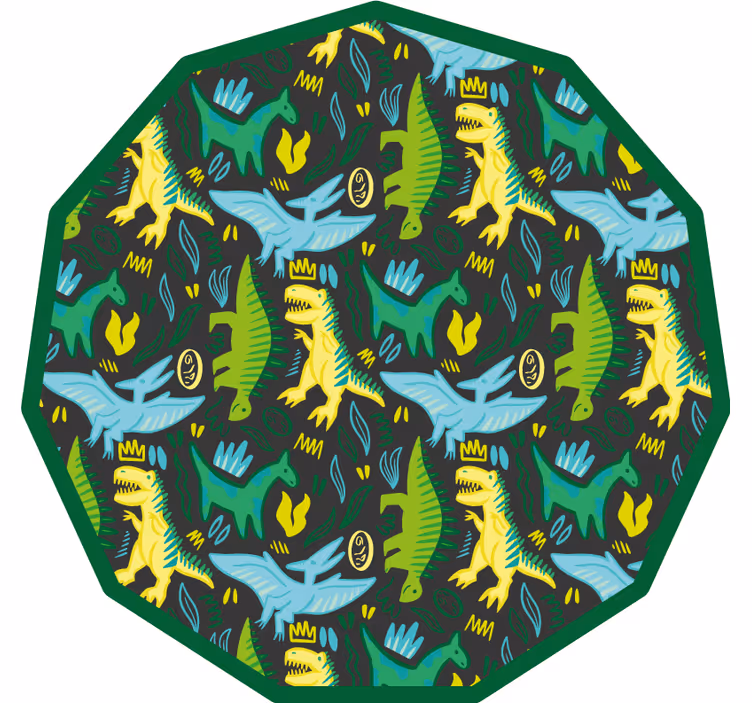 Blind children green dinosaurs pattern prints - TenStickers