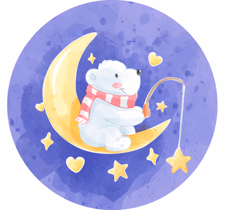 Blind children bear fishing stars in nordic style - TenStickers