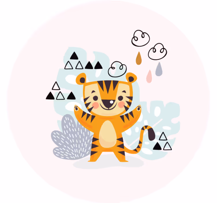 Blind children drawing a tiger - TenStickers
