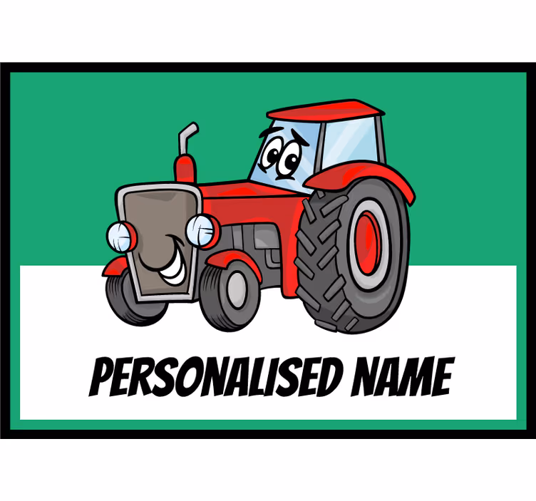 Blind children personalised red tractor - TenStickers