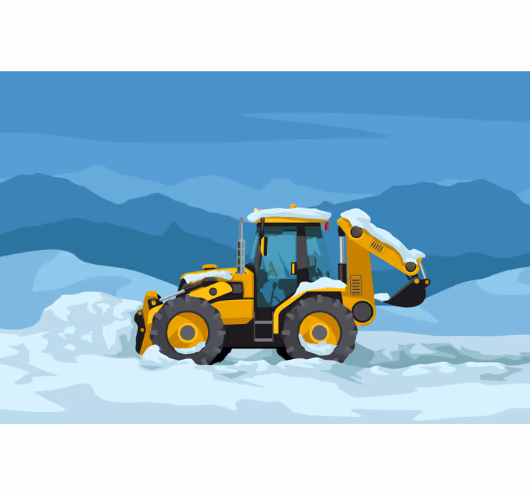 Blind children realistic yellow tractor - TenStickers