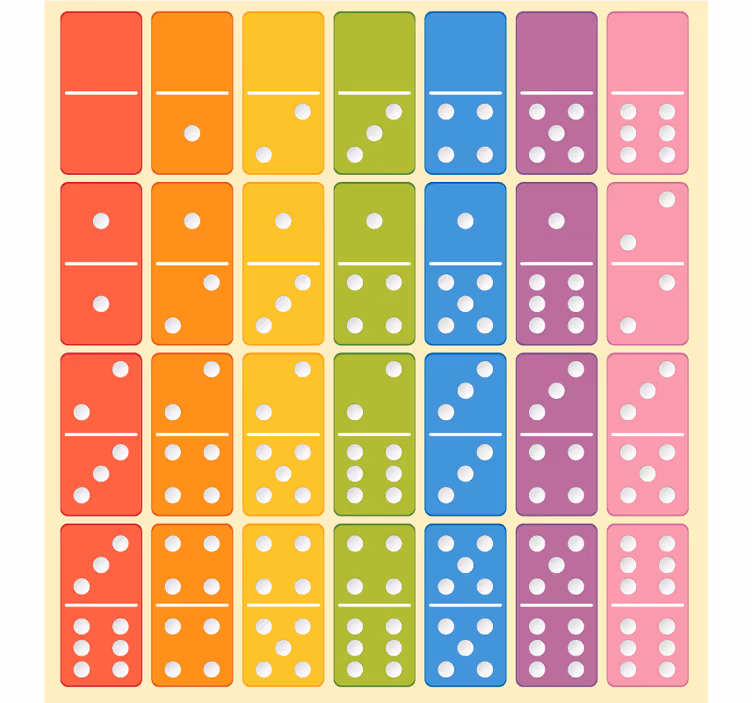 Blind children board game dominoes for fun learning - TenStickers