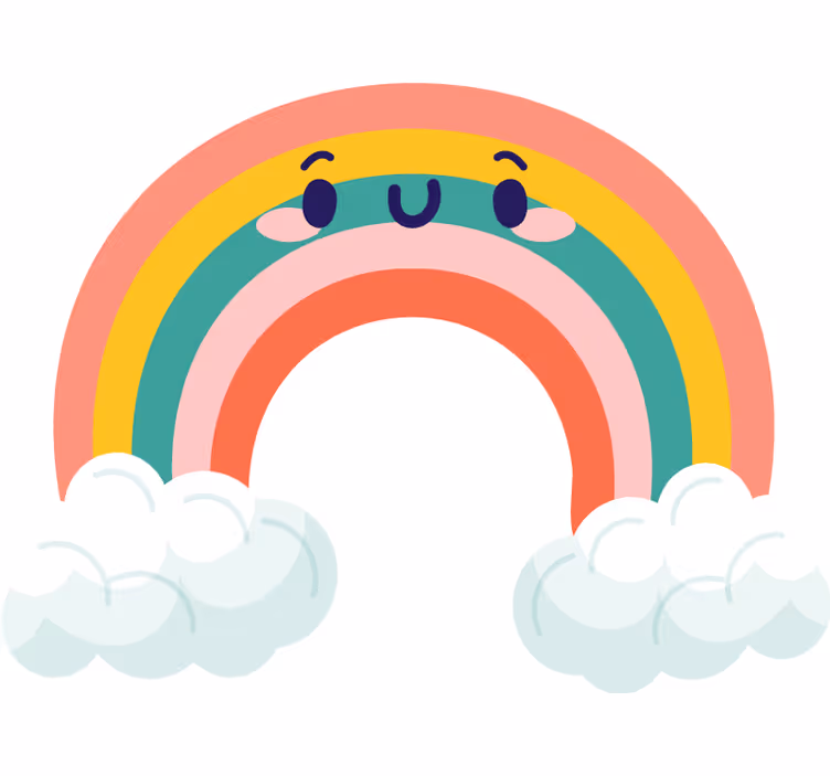 Blind children cheerful clouds rainbow smiles - TenStickers