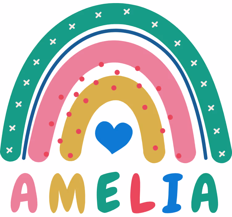 Heart rainbow personalised for blind children - TenStickers