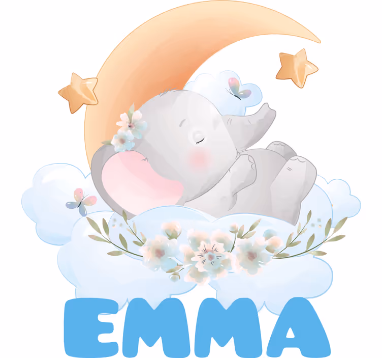 Blind children cute animals elephant with name - TenStickers