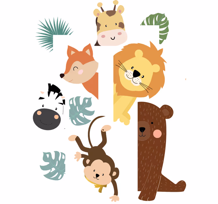 Blind children animals at the door - TenStickers