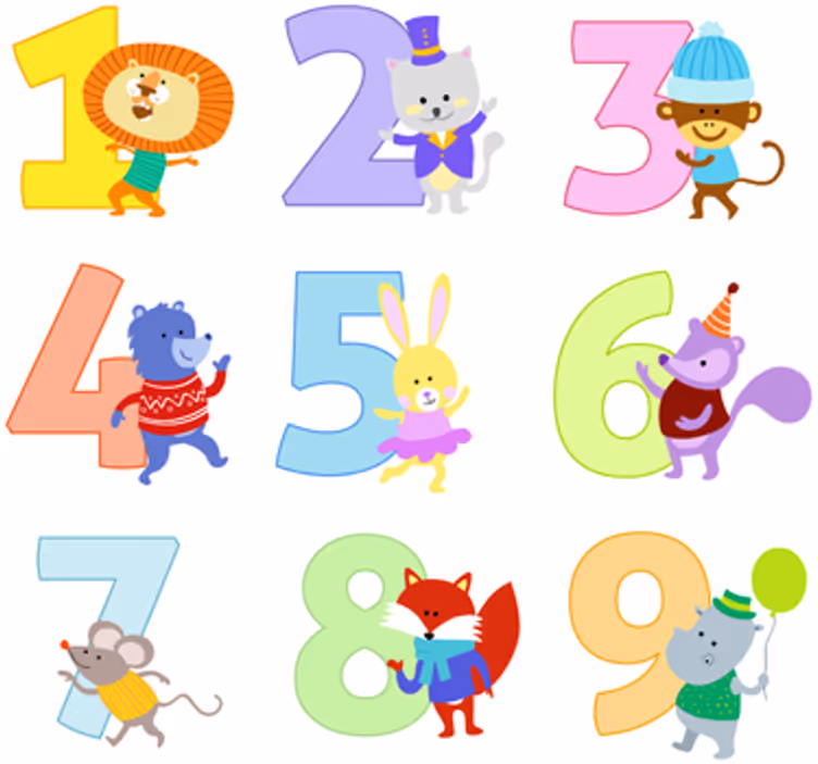 Blind children number stickers collection - TenStickers