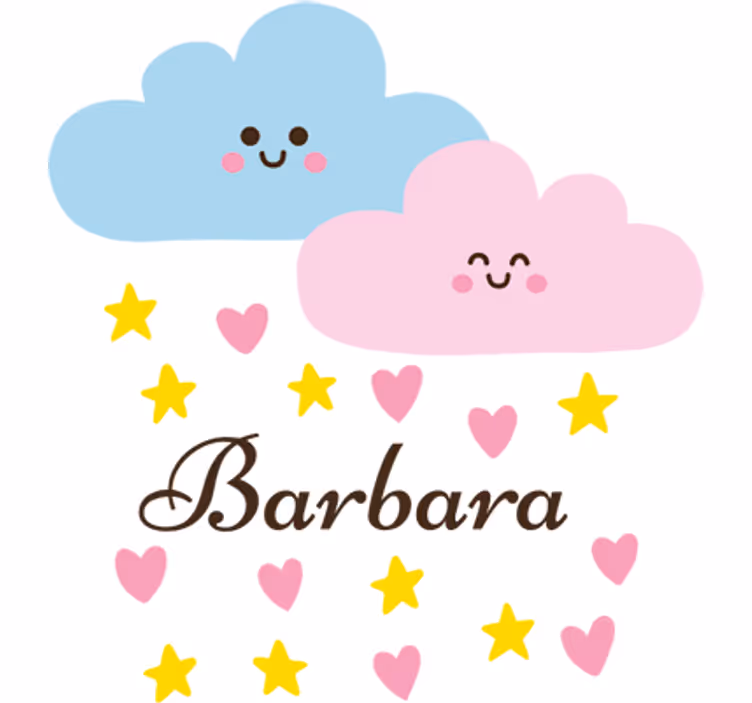 Blind children blue and pink cloud with name - TenStickers
